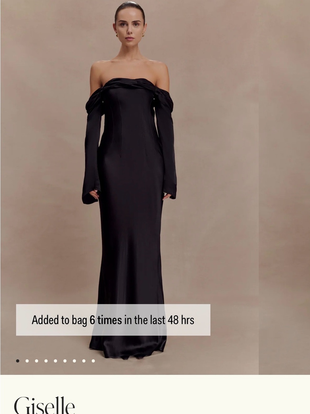 Meshki Strapless Black Satin Evening Gown